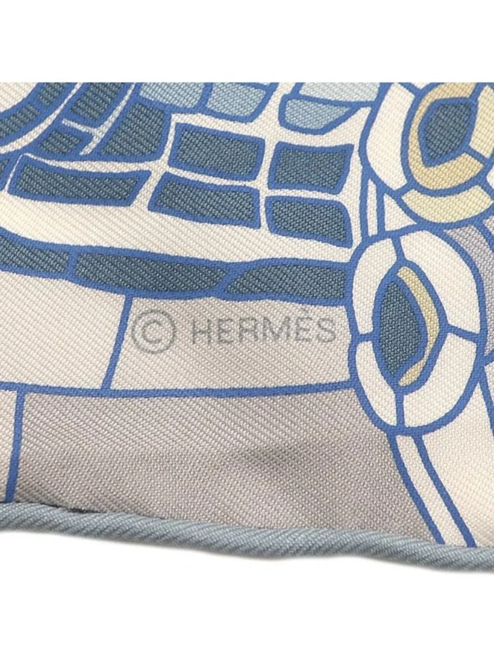 Hermes Scarf Carre 90 Silk Blue Multicolor le Voyage